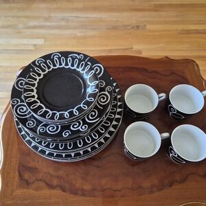 Mikasa Black and White Dinnerware Set